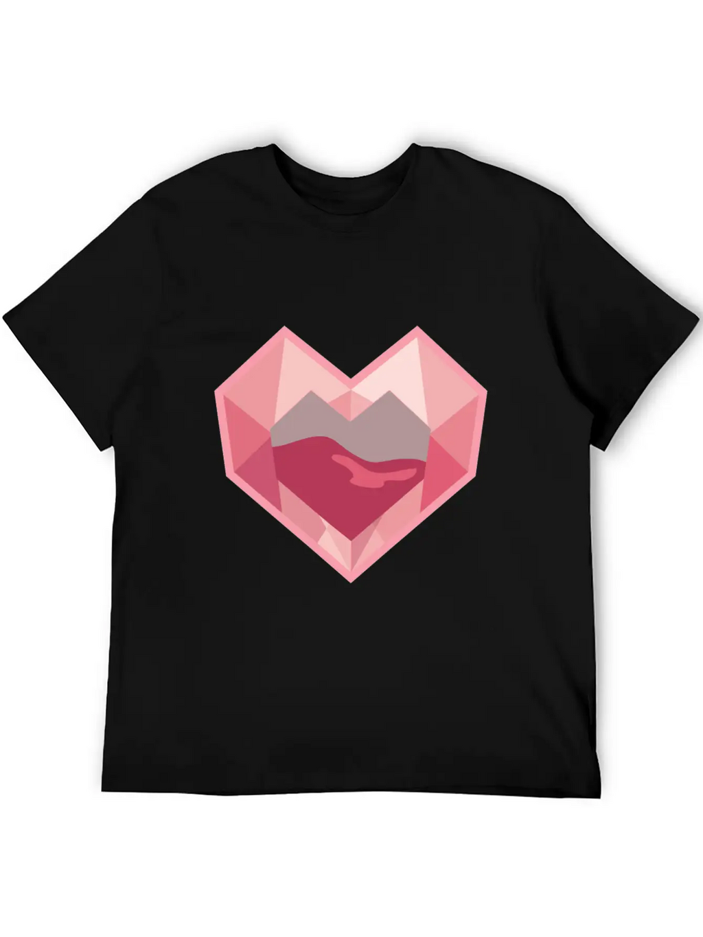 Heart Low-Poly-Style Breathable Graphic T-Shirt – Perfect For Casual Days