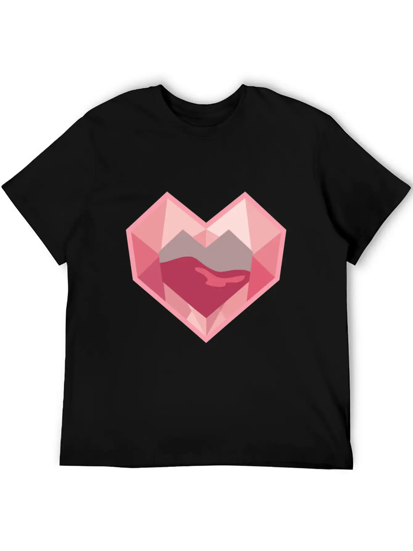 Heart Low-Poly-Style Breathable Graphic T-Shirt – Perfect For Casual Days