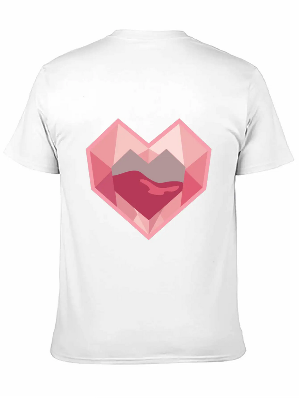 Heart Low-Poly-Style Breathable Graphic T-Shirt – Perfect For Casual Days