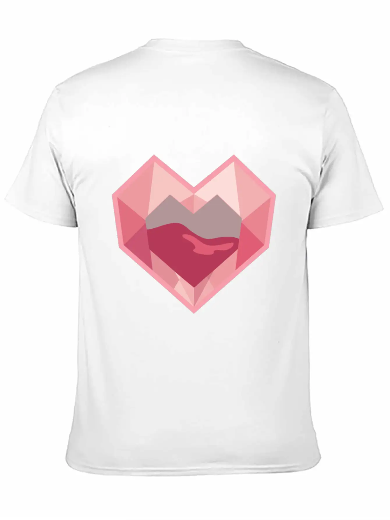 Heart Low-Poly-Style Breathable Graphic T-Shirt – Perfect For Casual Days
