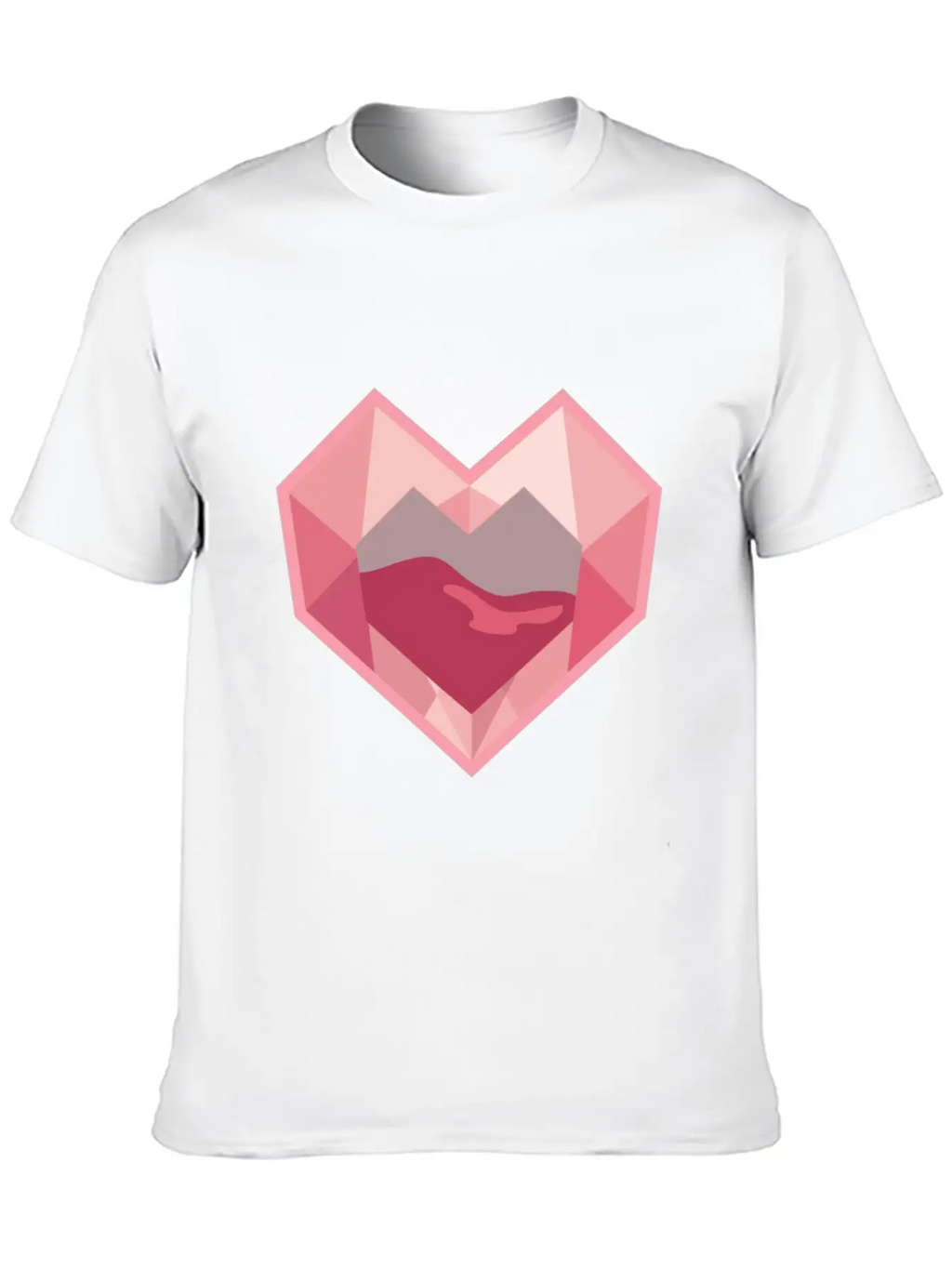 Heart Low-Poly-Style Breathable Graphic T-Shirt – Perfect For Casual Days