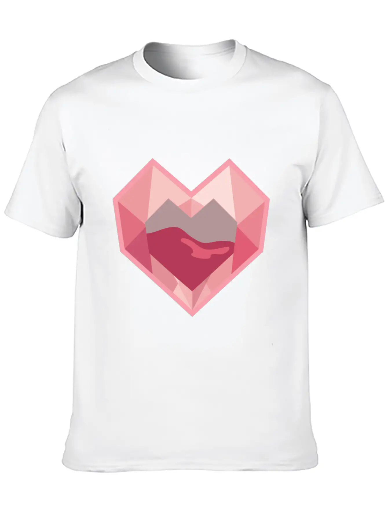 Heart Low-Poly-Style Breathable Graphic T-Shirt – Perfect For Casual Days