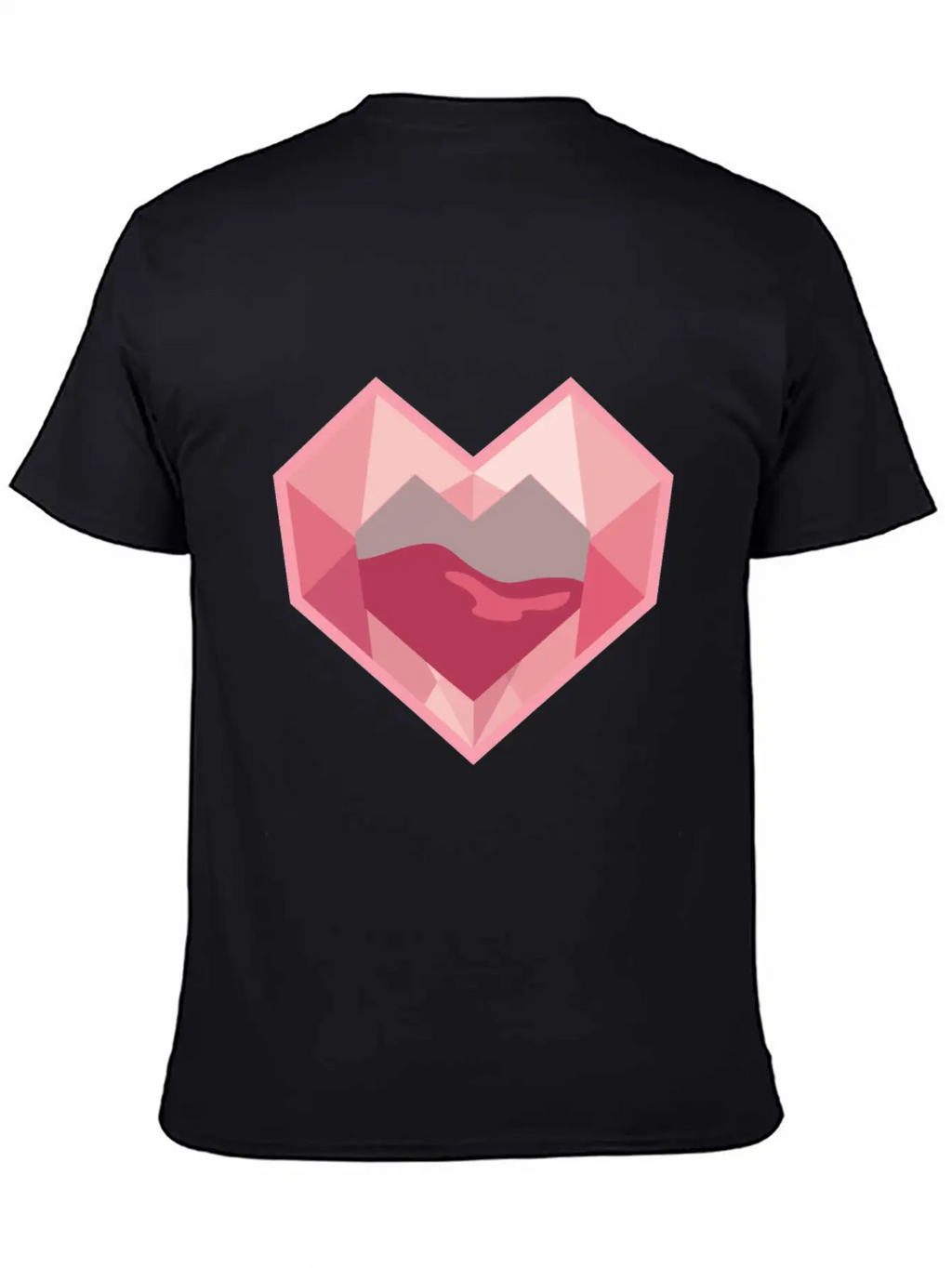 Heart Low-Poly-Style Breathable Graphic T-Shirt – Perfect For Casual Days