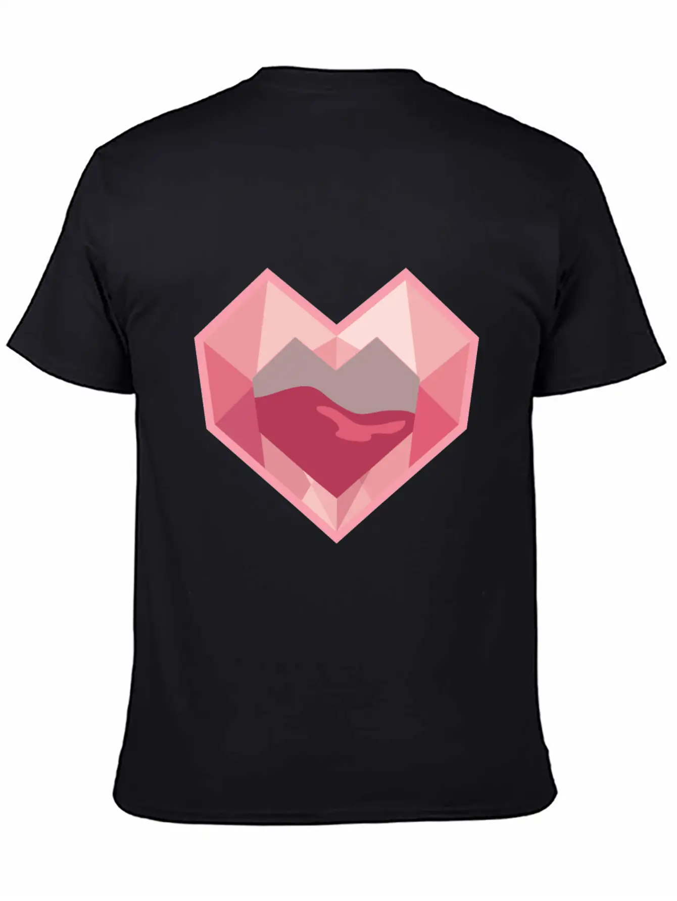 Heart Low-Poly-Style Breathable Graphic T-Shirt – Perfect For Casual Days