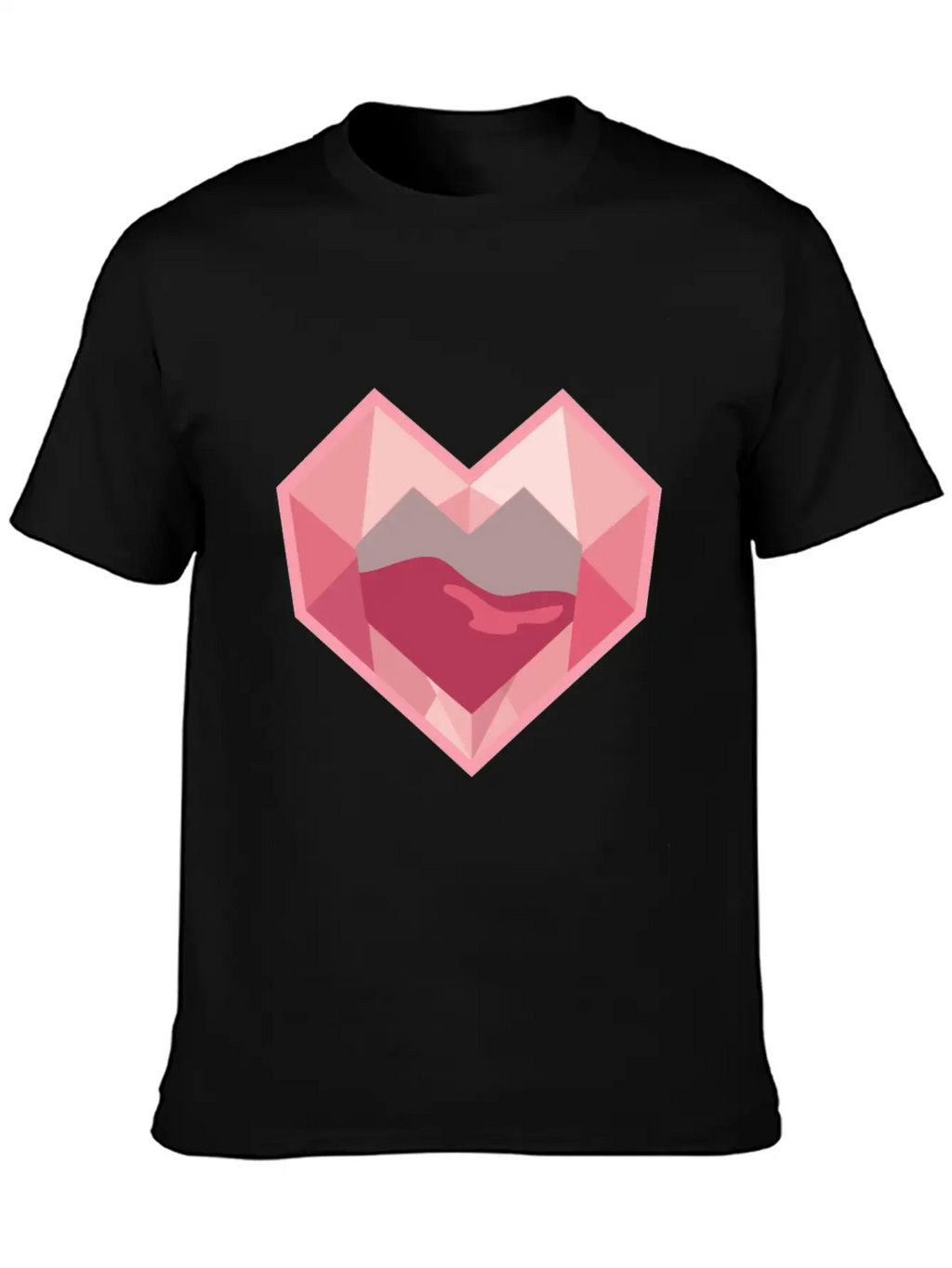 Heart Low-Poly-Style Breathable Graphic T-Shirt – Perfect For Casual Days