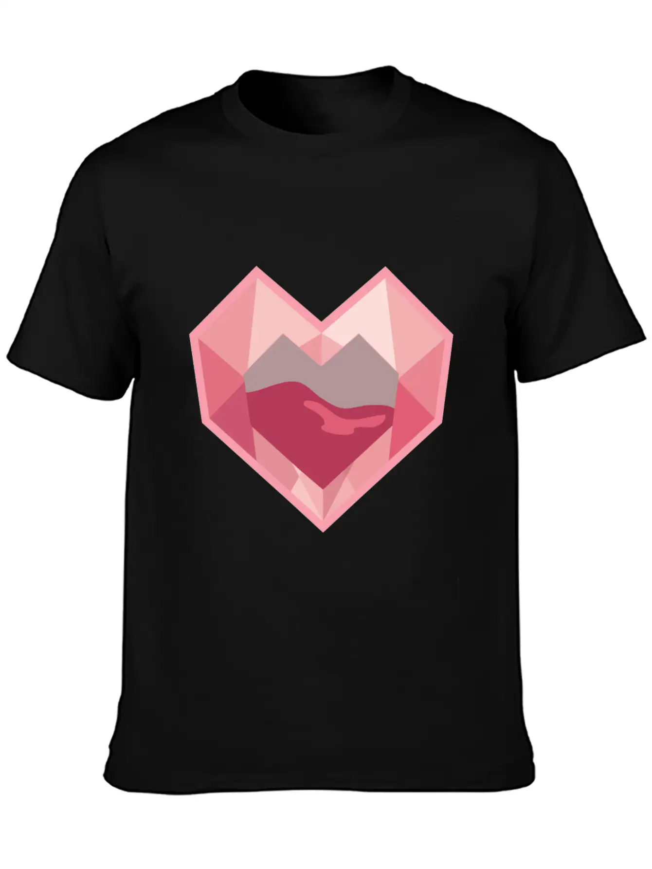 Heart Low-Poly-Style Breathable Graphic T-Shirt – Perfect For Casual Days
