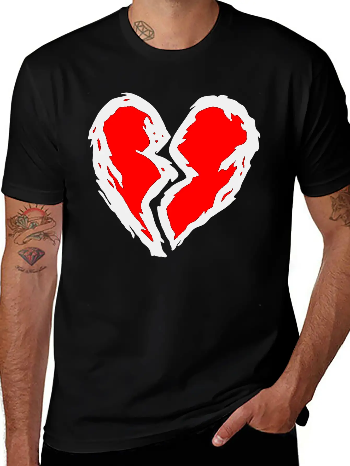 Heart Torn Graffiti Timeless Short Sleeve Tee – Comfy And Minimalist Design