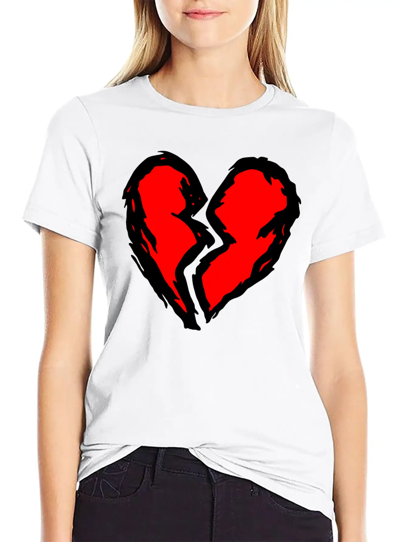 Heart Torn Graffiti Timeless Short Sleeve Tee – Comfy And Minimalist Design