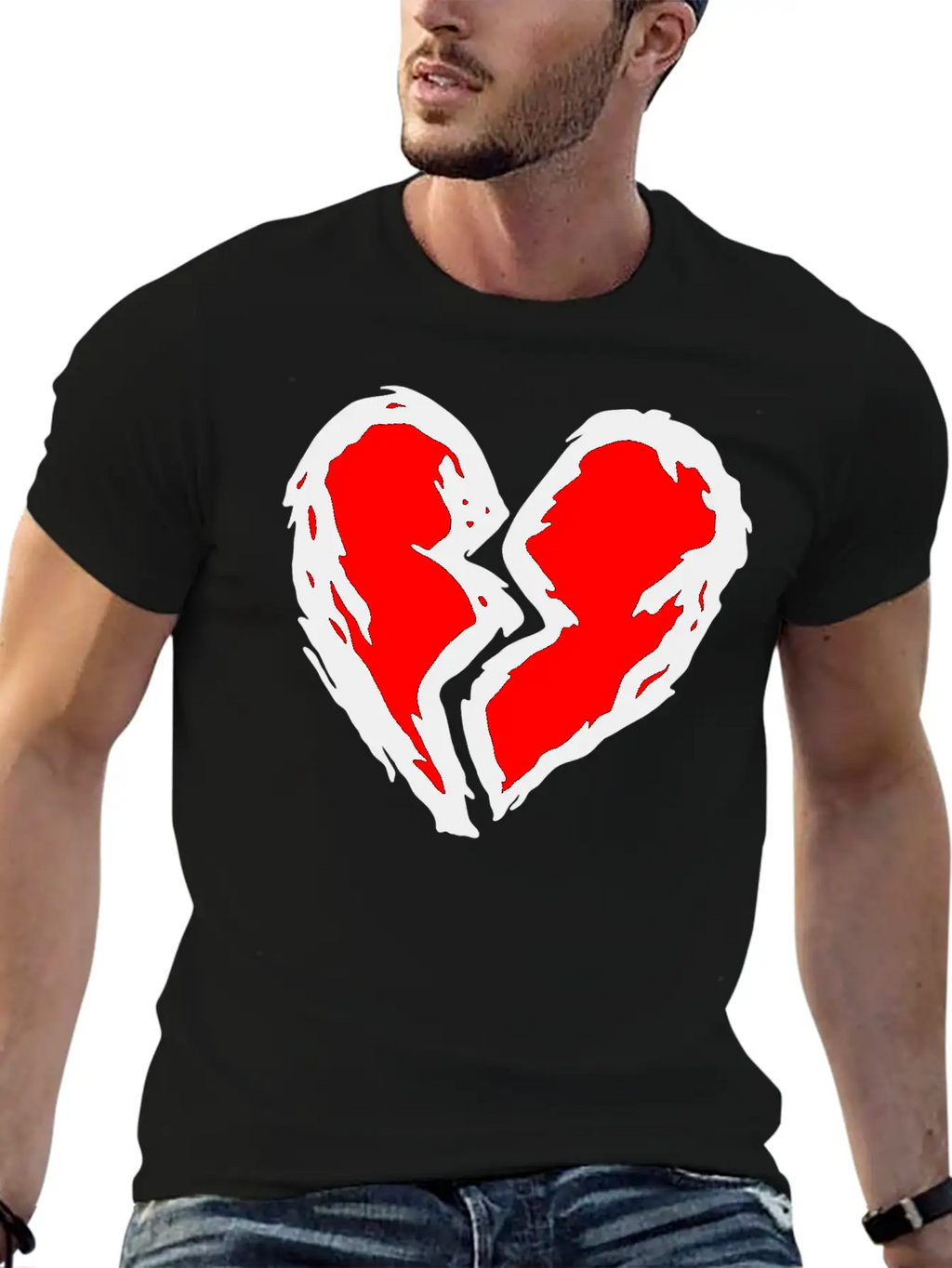 Heart Torn Graffiti Timeless Short Sleeve Tee – Comfy And Minimalist Design
