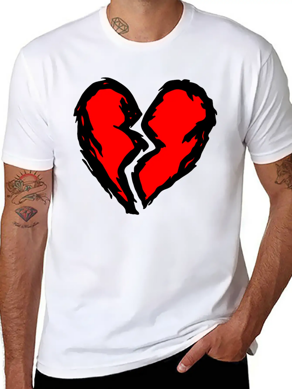 Heart Torn Graffiti Timeless Short Sleeve Tee – Comfy And Minimalist Design