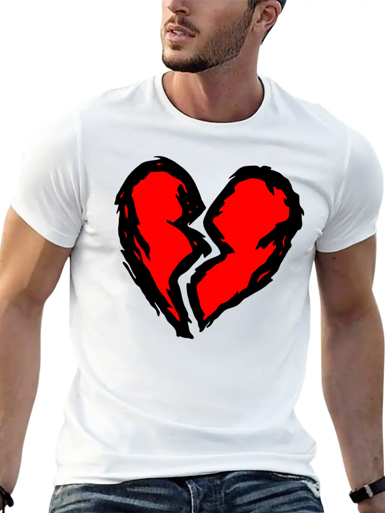 Heart Torn Graffiti Timeless Short Sleeve Tee – Comfy And Minimalist Design