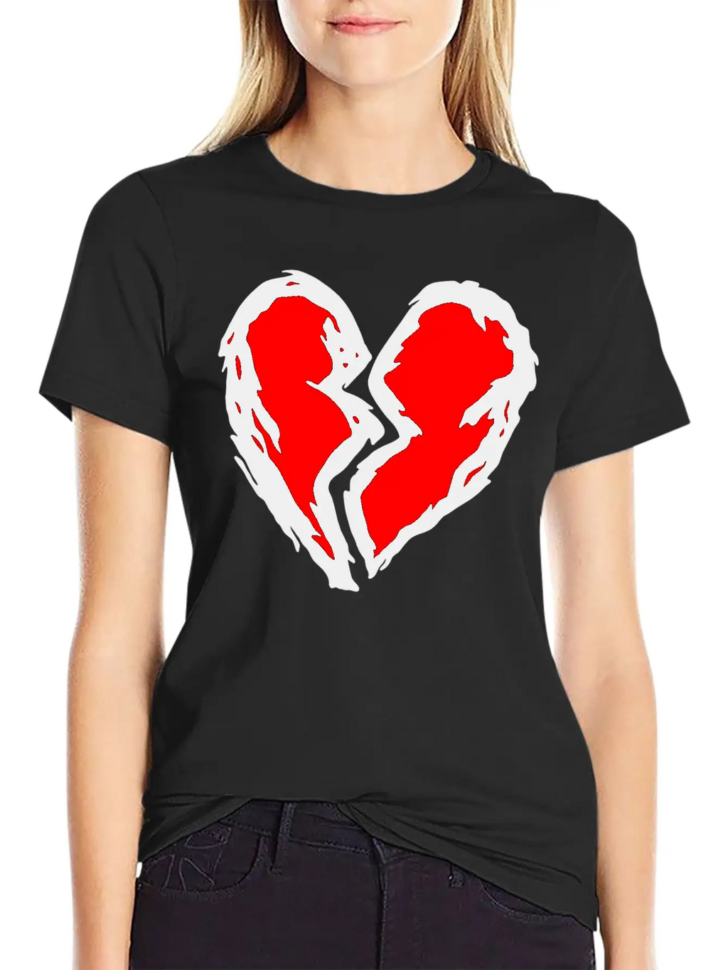 Heart Torn Graffiti Timeless Short Sleeve Tee – Comfy And Minimalist Design