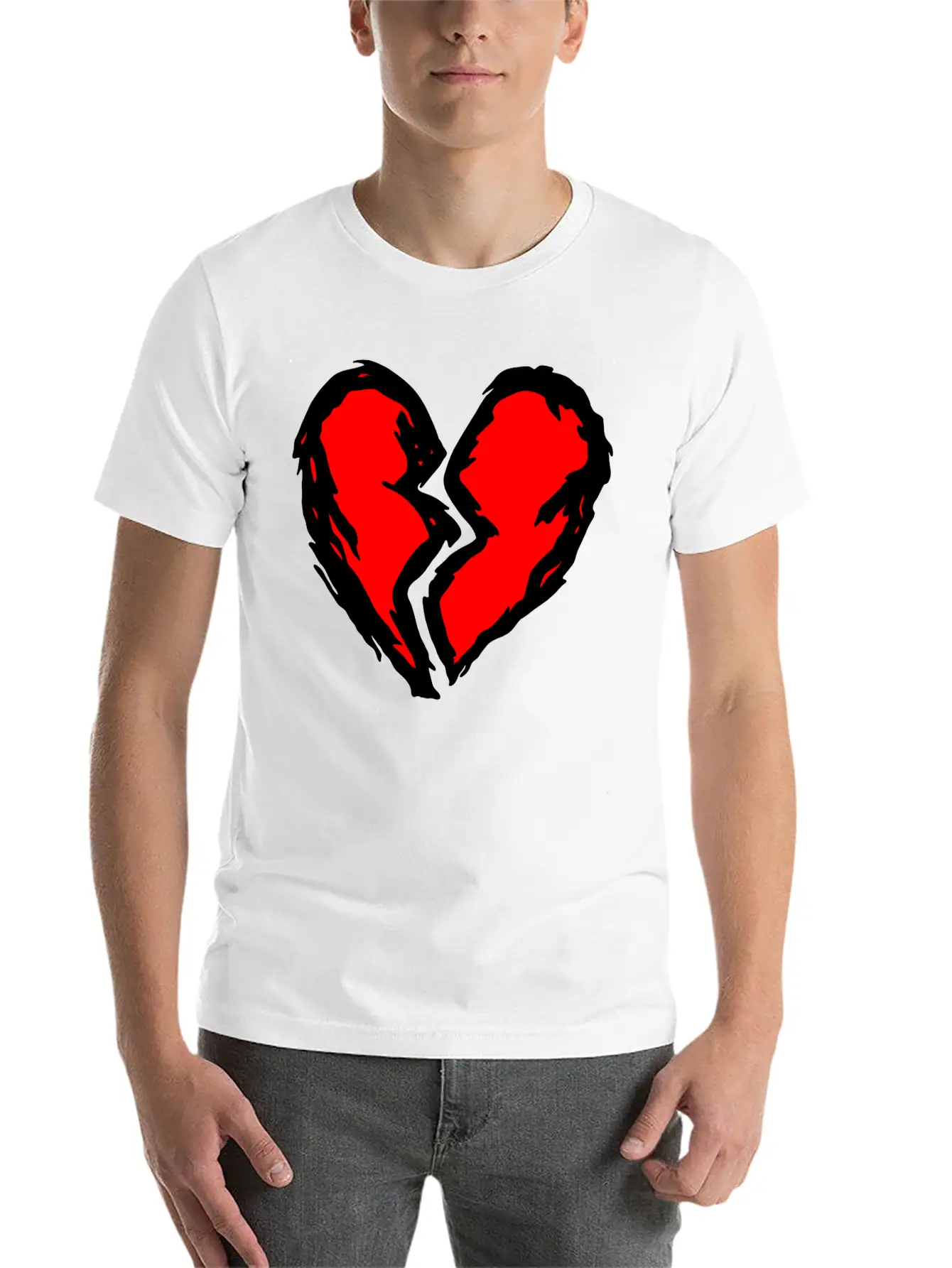 Heart Torn Graffiti Timeless Short Sleeve Tee – Comfy And Minimalist Design