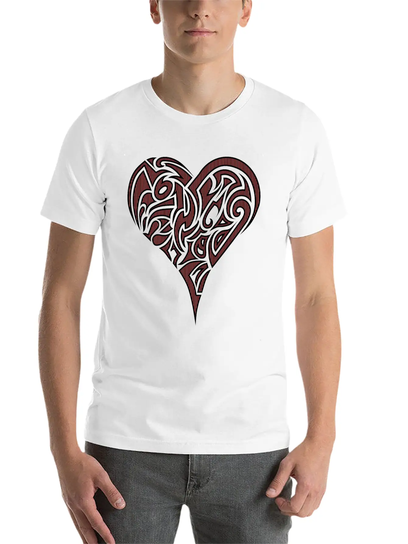 Heart Tribal Essential Cotton Tee For Daily Outfits – Unisex Style