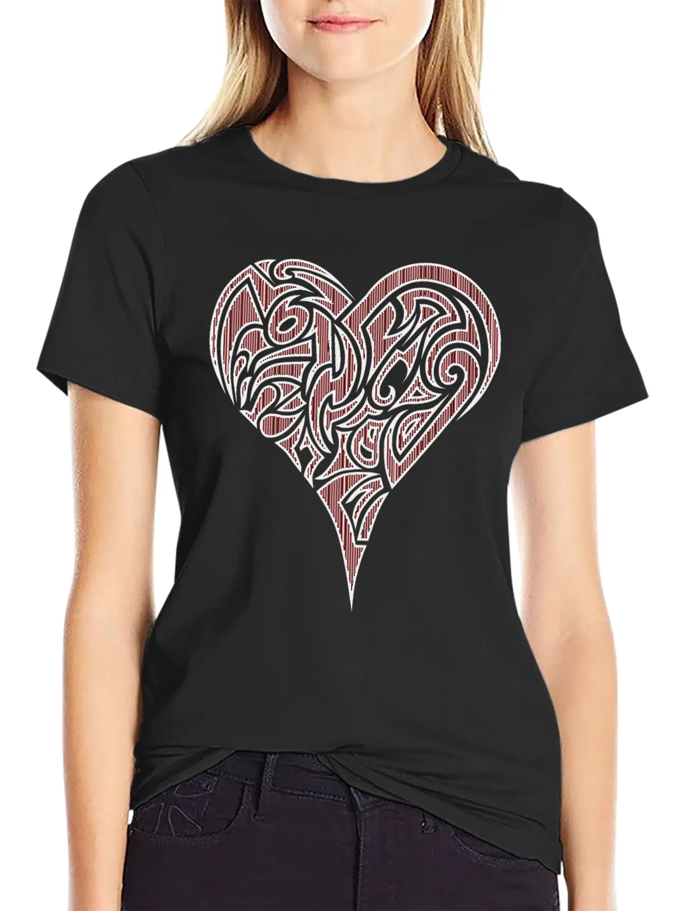 Heart Tribal Essential Cotton Tee For Daily Outfits – Unisex Style