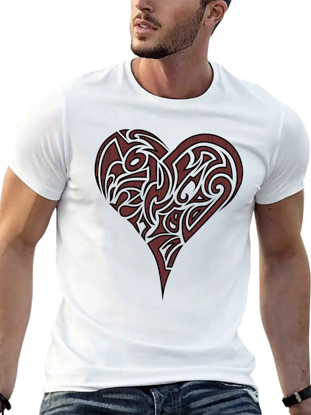 Heart Tribal Essential Cotton Tee For Daily Outfits – Unisex Style