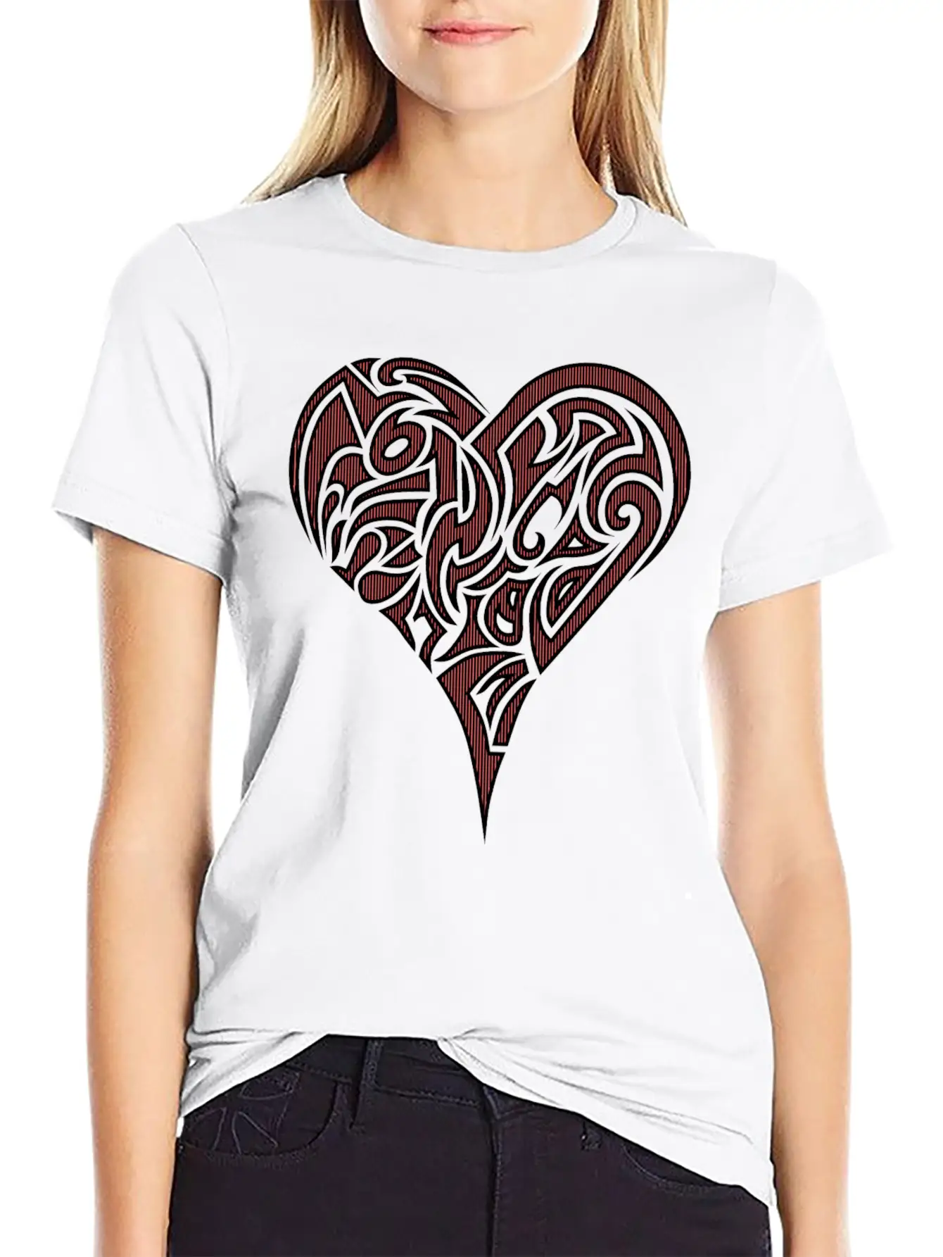 Heart Tribal Essential Cotton Tee For Daily Outfits – Unisex Style
