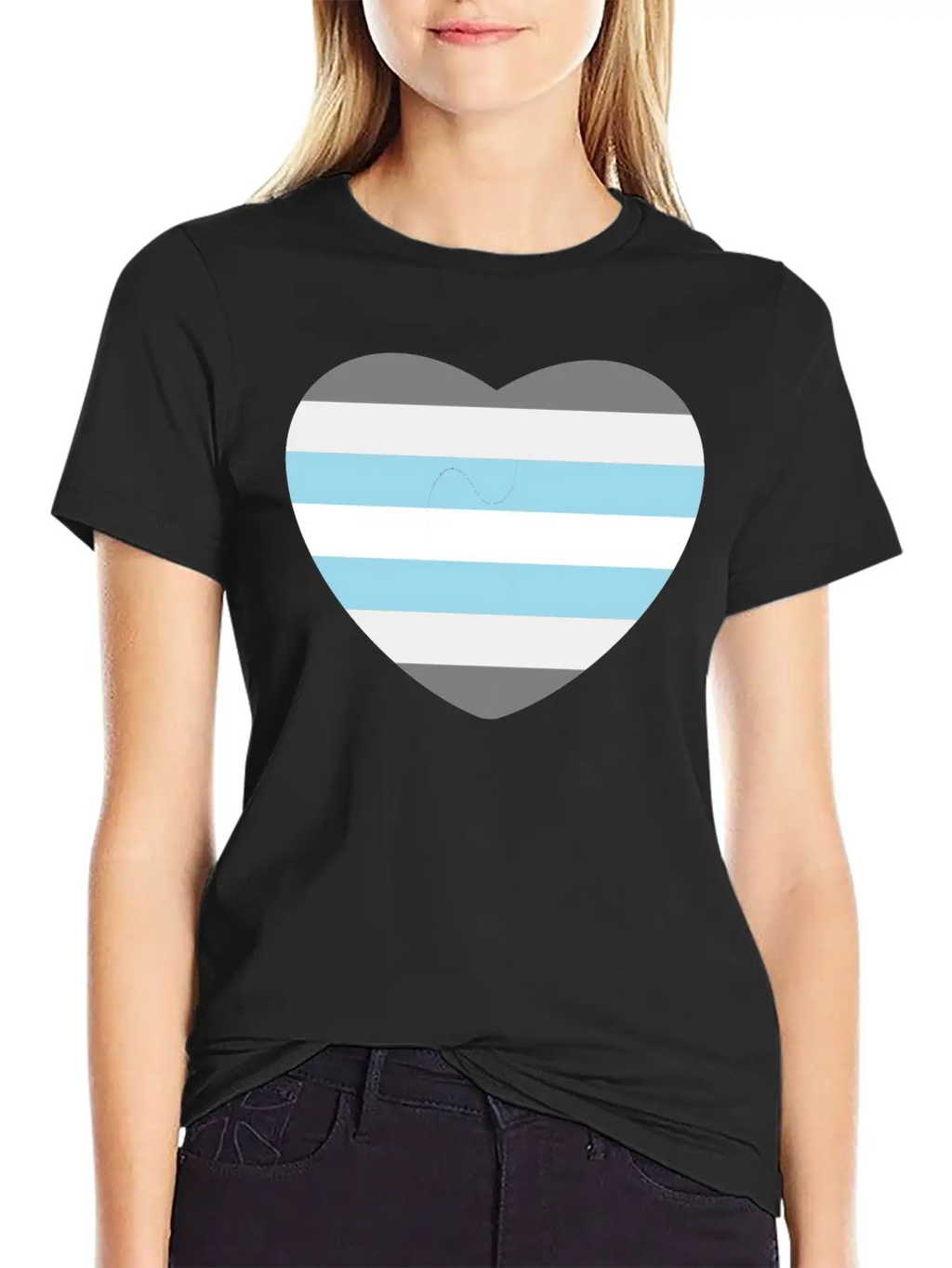 Heart With Demiboy Flag Essential Cotton Tee For Daily Outfits – Unisex Style