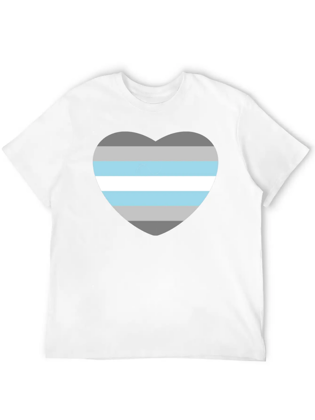 Heart With Demiboy Flag Essential Cotton Tee For Daily Outfits – Unisex Style