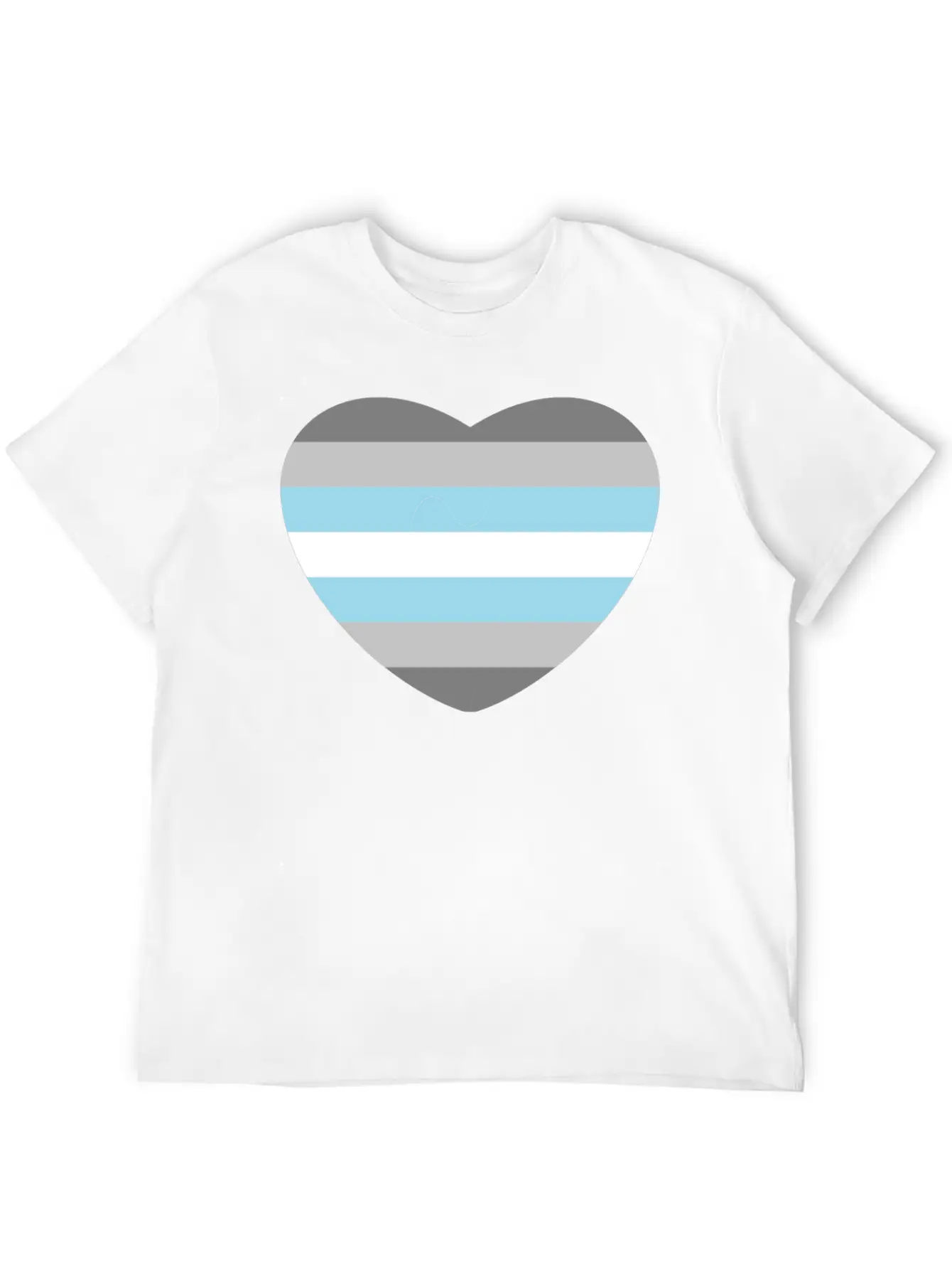 Heart With Demiboy Flag Essential Cotton Tee For Daily Outfits – Unisex Style