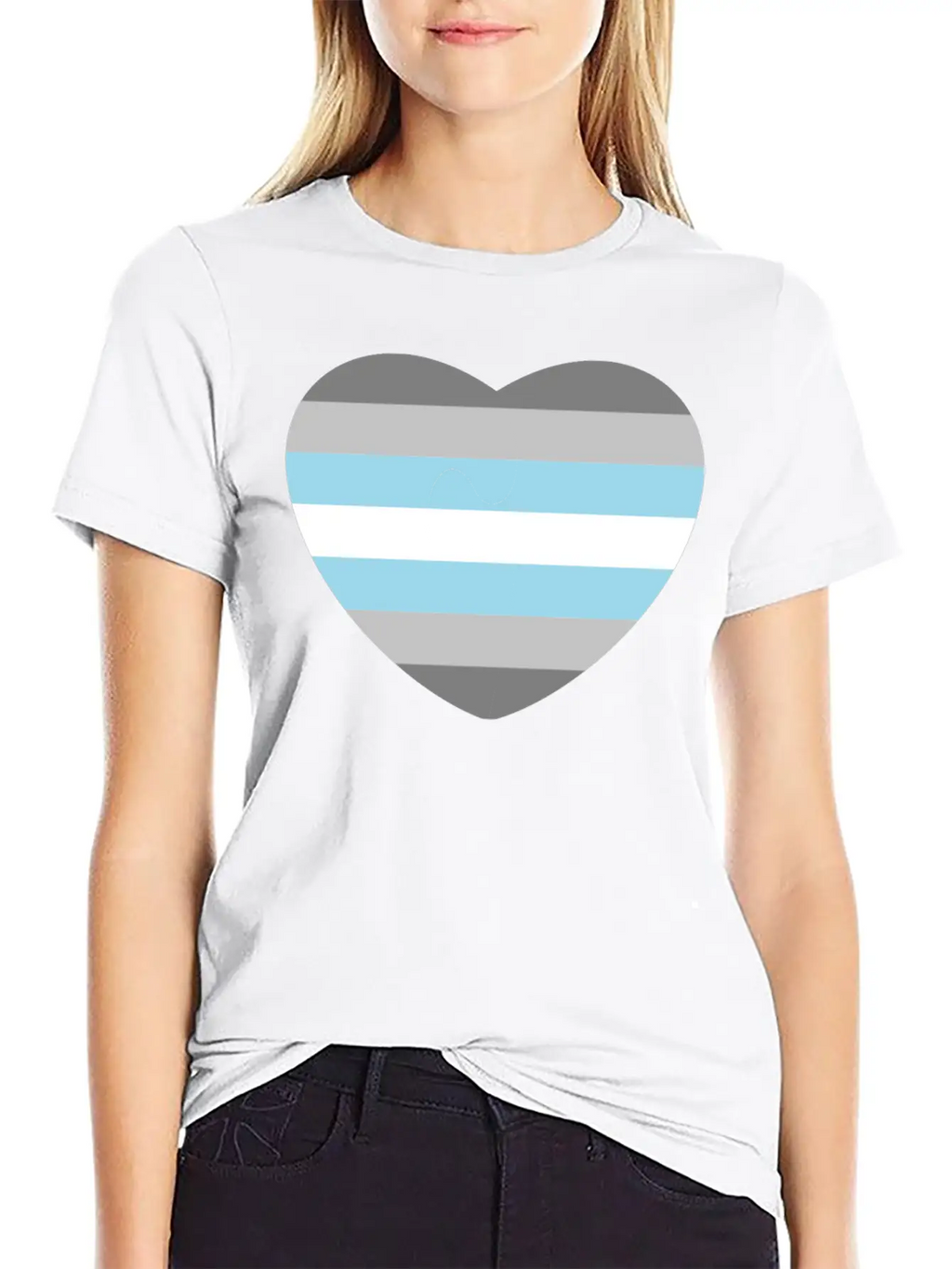 Heart With Demiboy Flag Essential Cotton Tee For Daily Outfits – Unisex Style