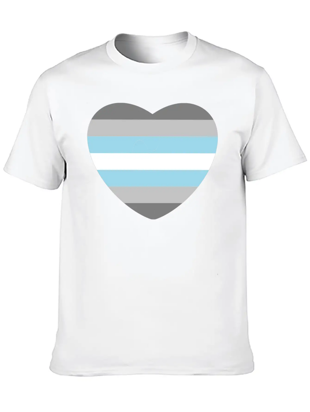 Heart With Demiboy Flag Essential Cotton Tee For Daily Outfits – Unisex Style