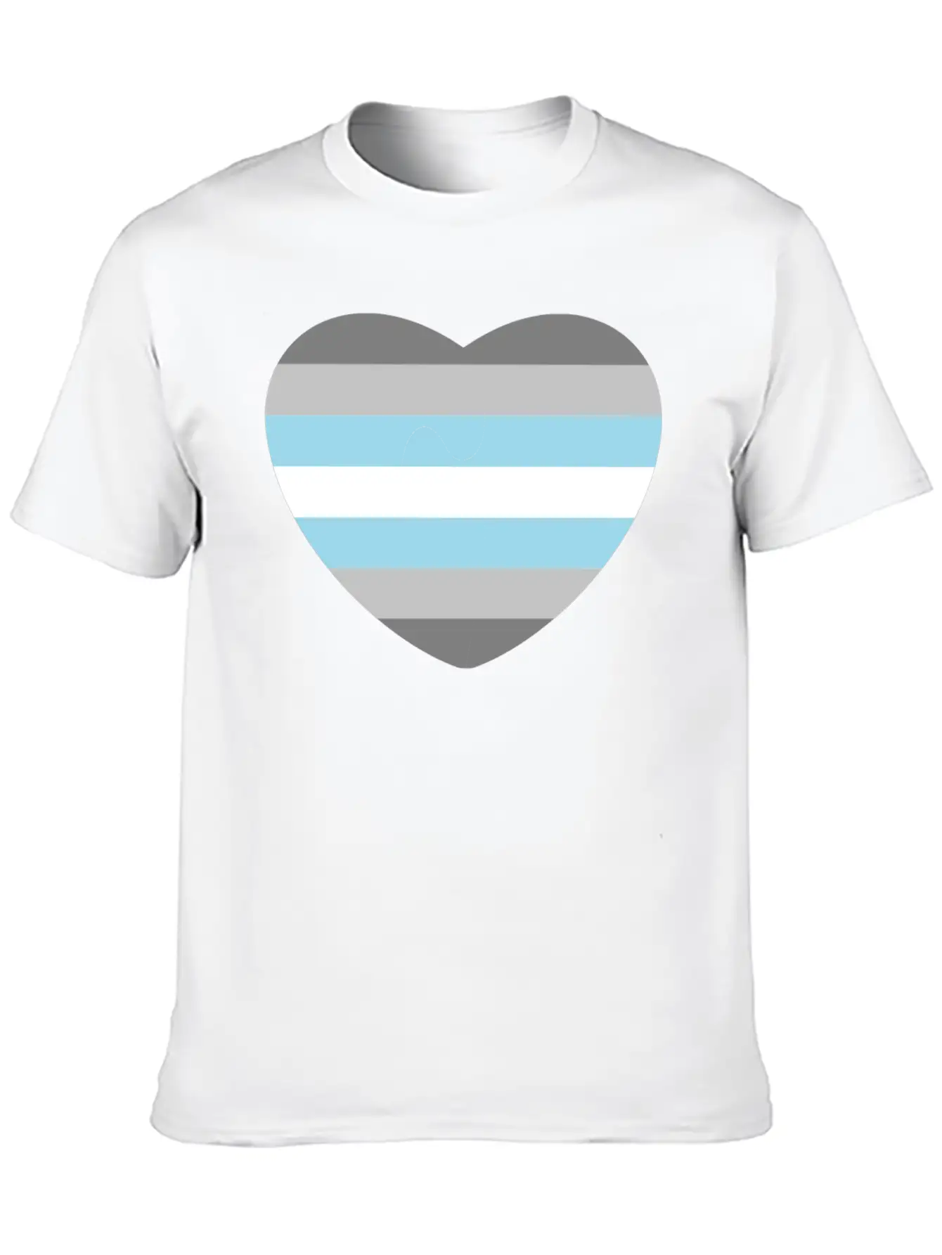 Heart With Demiboy Flag Essential Cotton Tee For Daily Outfits – Unisex Style