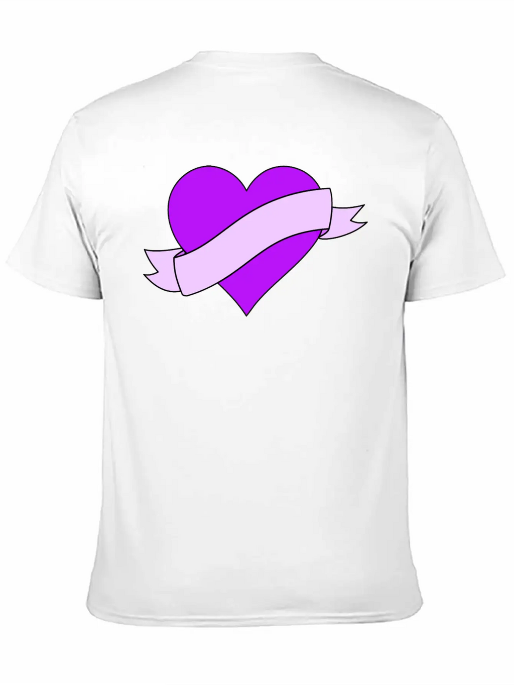 Heart With Ribbon Banner Unisex Casual T-Shirt – Clean Design For Daily Comfort