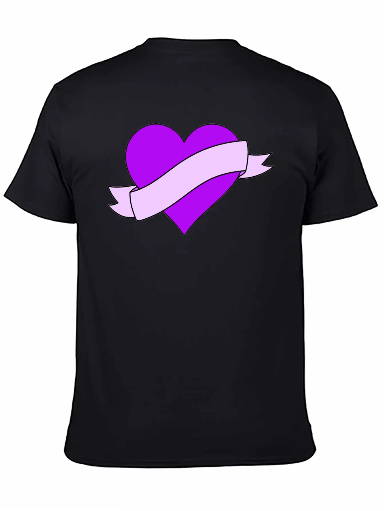 Heart With Ribbon Banner Unisex Casual T-Shirt – Clean Design For Daily Comfort