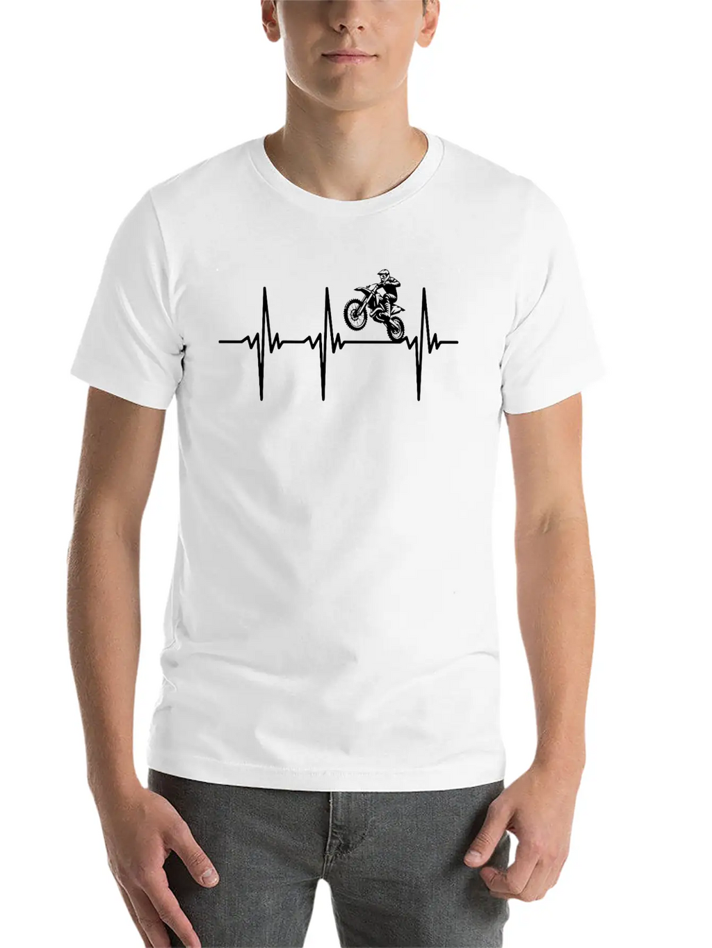 Heartbeat For Enduro Offroad Motorcycles Breathable Soft Cotton T-Shirt – Timeless Casual Look