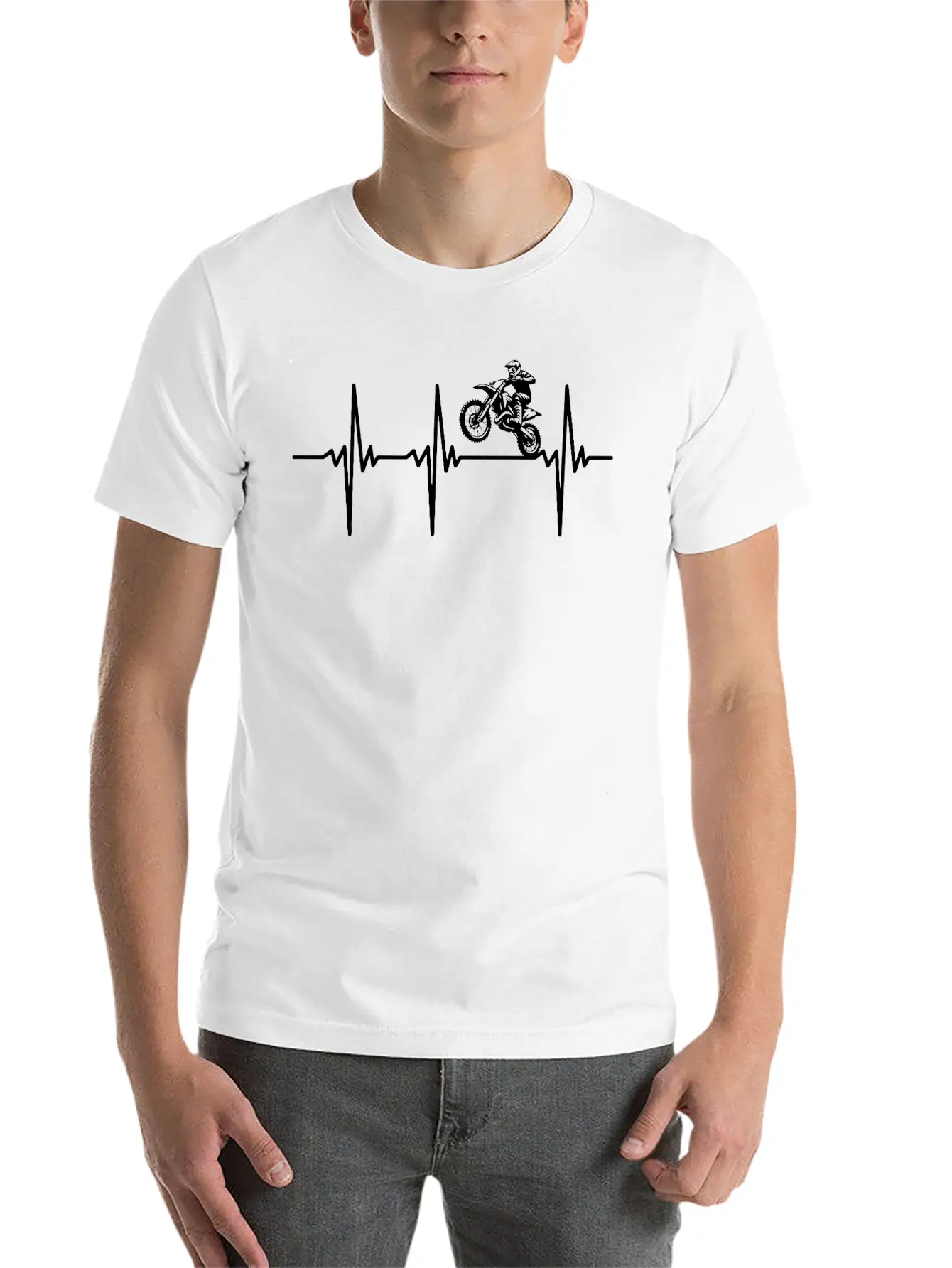 Heartbeat For Enduro Offroad Motorcycles Breathable Soft Cotton T-Shirt – Timeless Casual Look