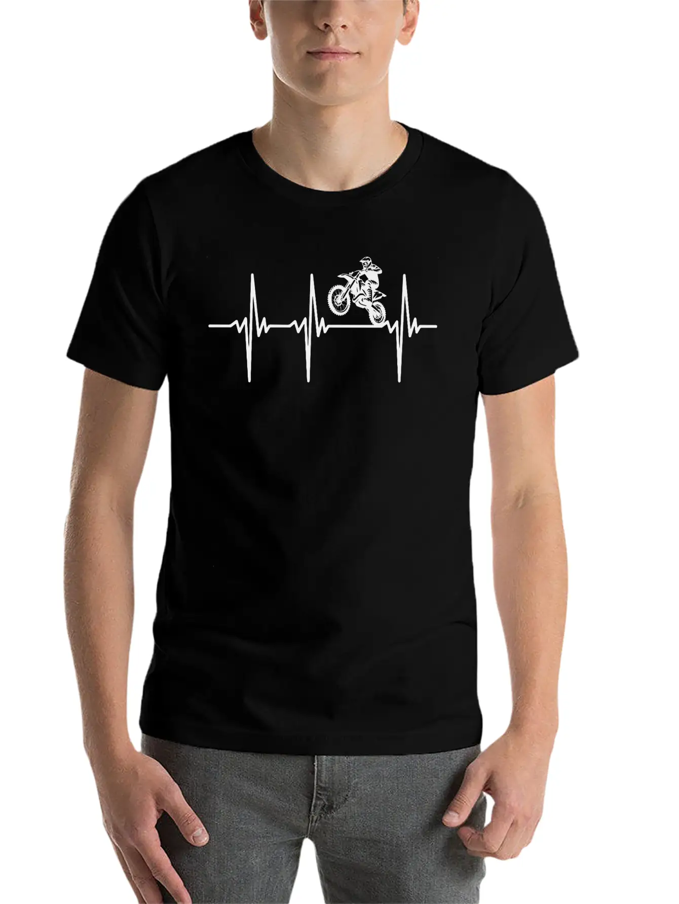 Heartbeat For Enduro Offroad Motorcycles Breathable Soft Cotton T-Shirt – Timeless Casual Look