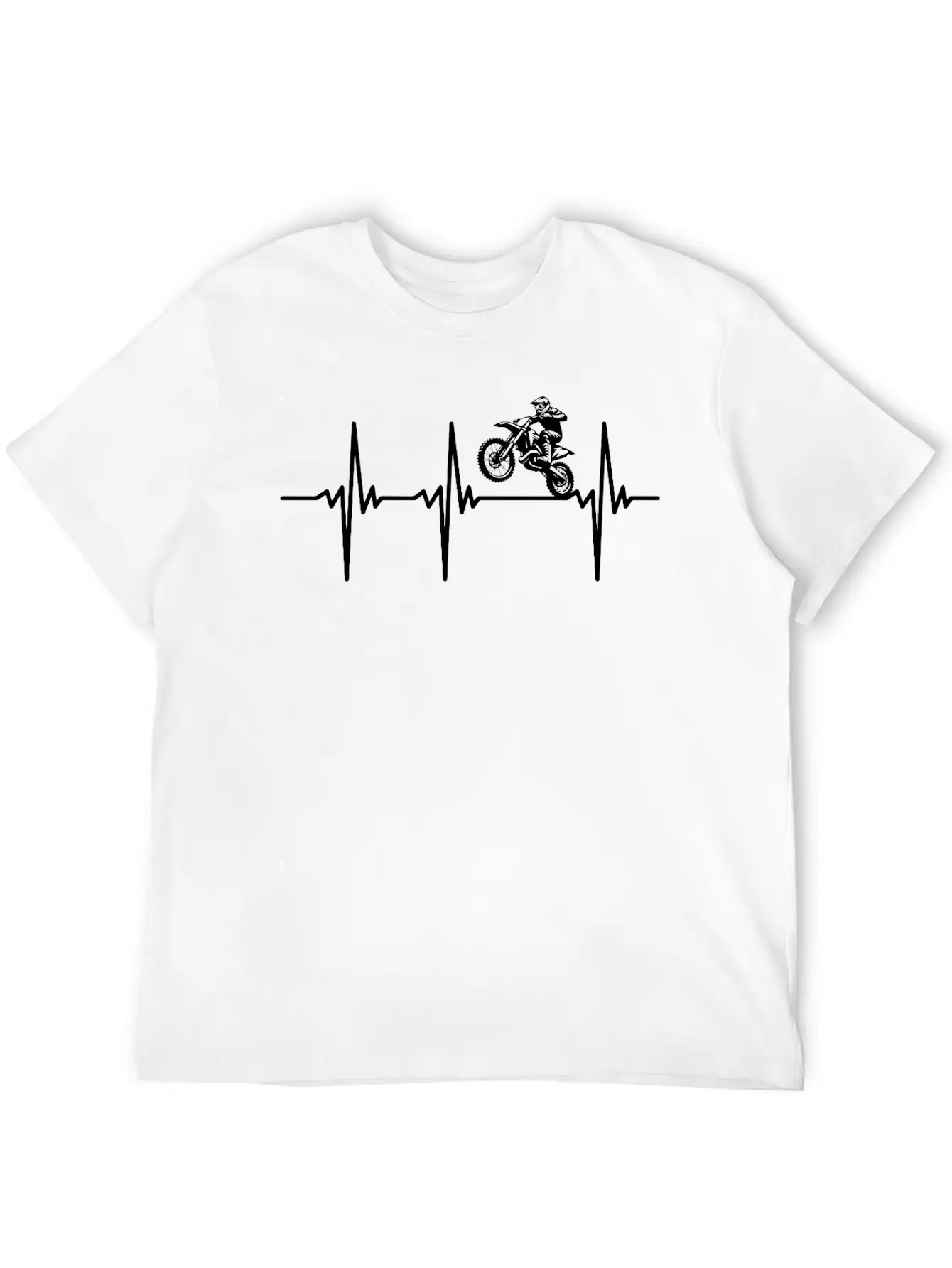 Heartbeat For Enduro Offroad Motorcycles Breathable Soft Cotton T-Shirt – Timeless Casual Look