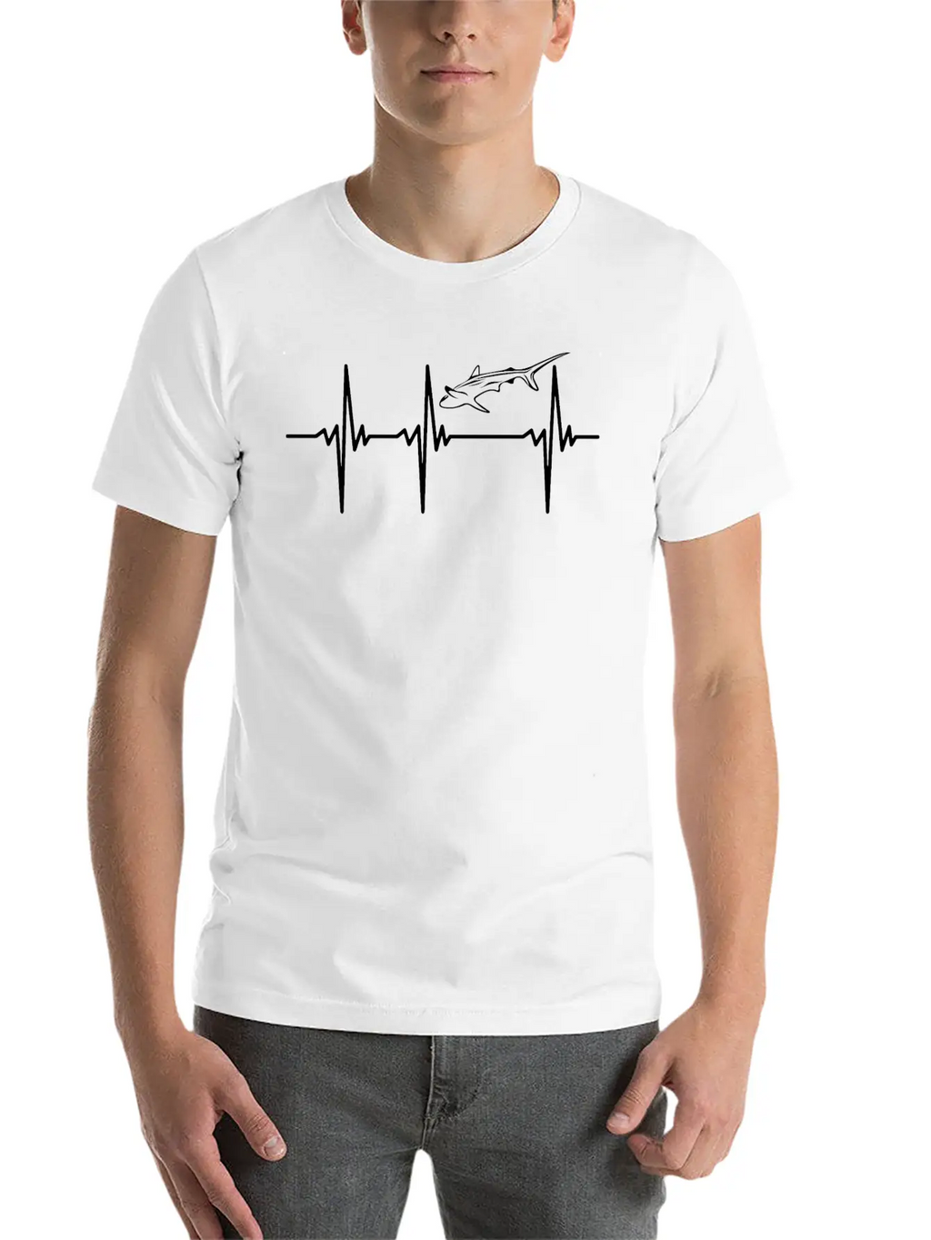Heartbeat For Sharks Breathable Soft Cotton T-Shirt – Timeless Casual Look