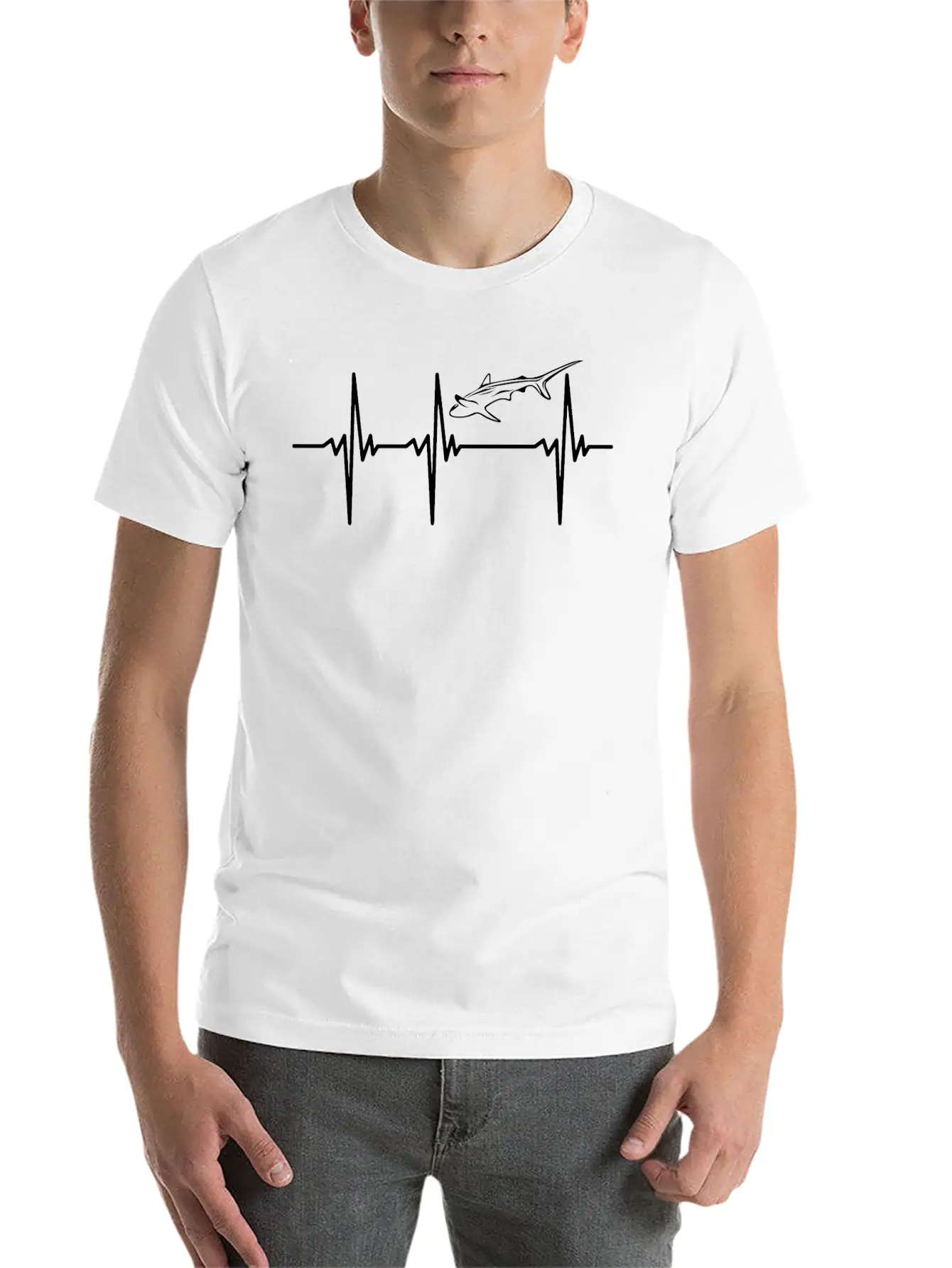 Heartbeat For Sharks Breathable Soft Cotton T-Shirt – Timeless Casual Look