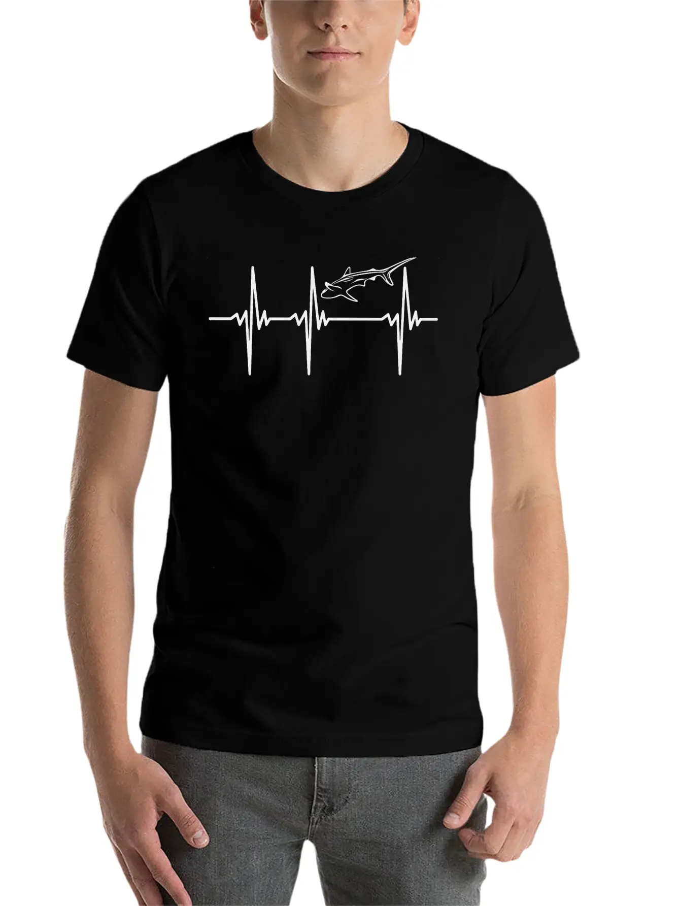 Heartbeat For Sharks Breathable Soft Cotton T-Shirt – Timeless Casual Look