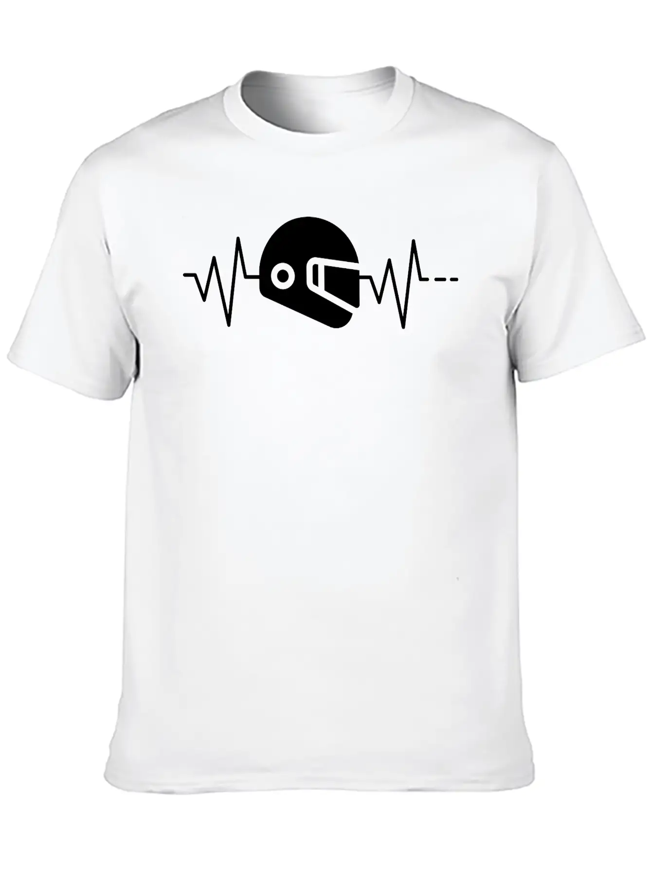 Heartbeat - Helmet, Motor Racing Sport, Motorcycle Classic Cotton Tee – Unisex Comfort For Any Season
