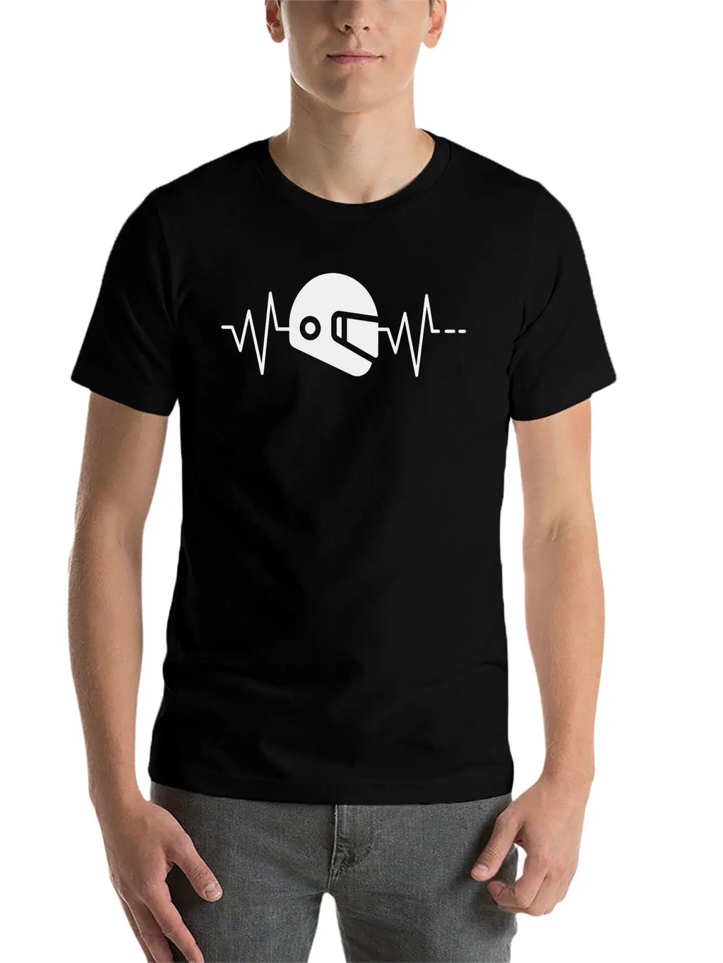 Heartbeat - Helmet, Motor Racing Sport, Motorcycle Classic Cotton Tee – Unisex Comfort For Any Season