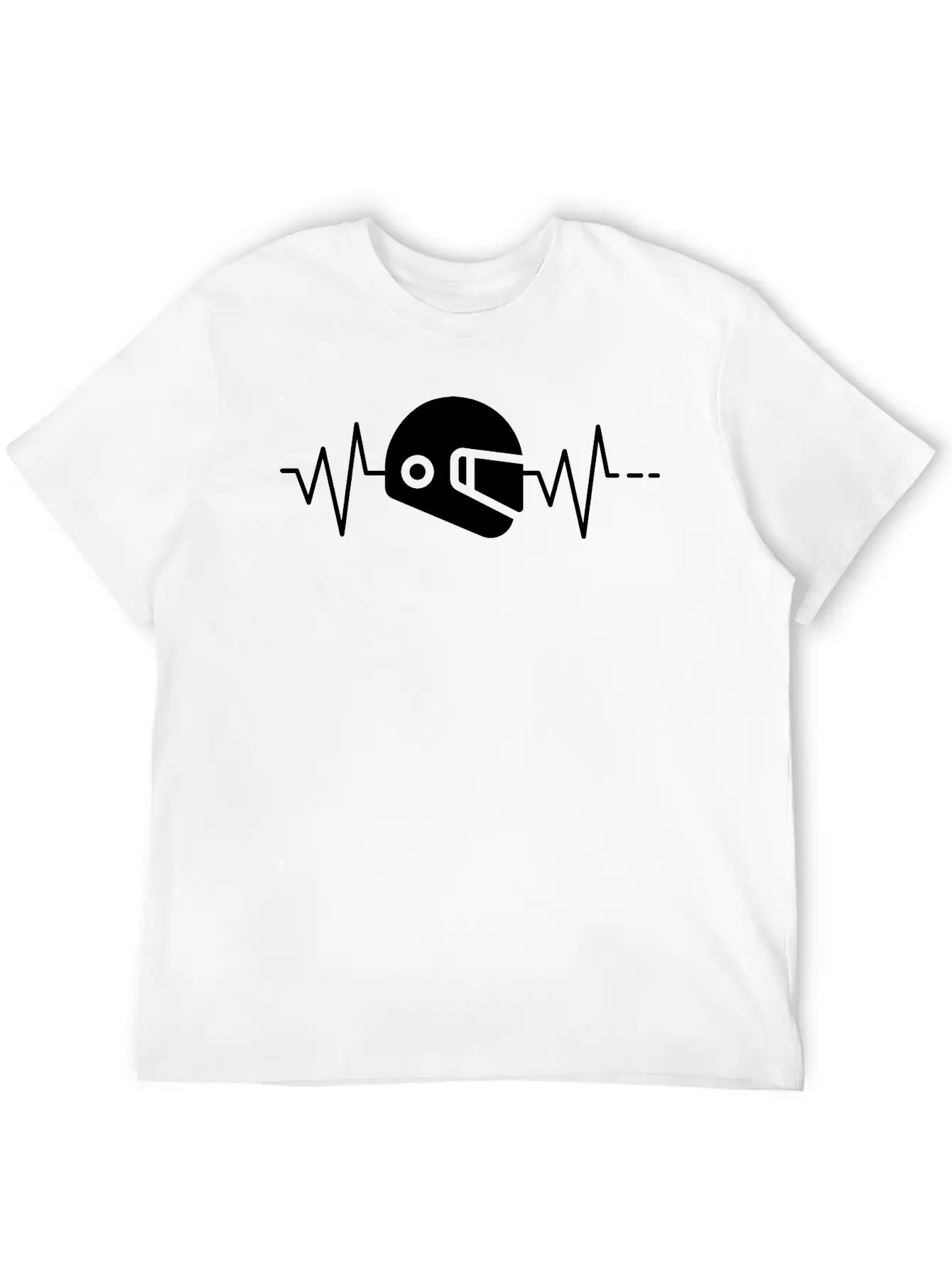 Heartbeat - Helmet, Motor Racing Sport, Motorcycle Classic Cotton Tee – Unisex Comfort For Any Season