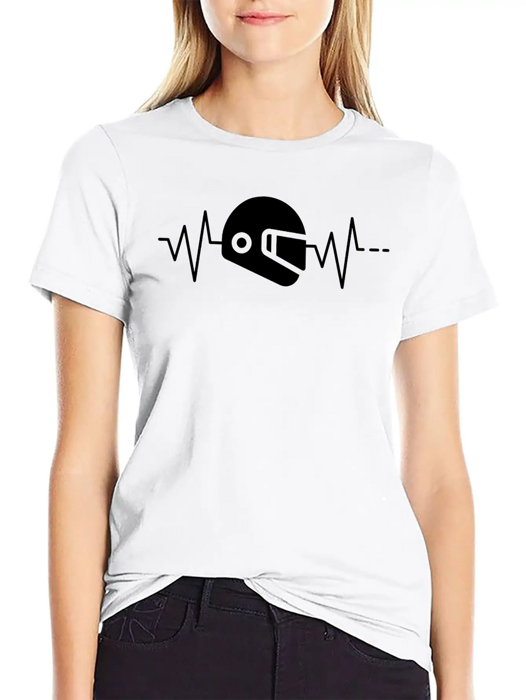Heartbeat - Helmet, Motor Racing Sport, Motorcycle Classic Cotton Tee – Unisex Comfort For Any Season