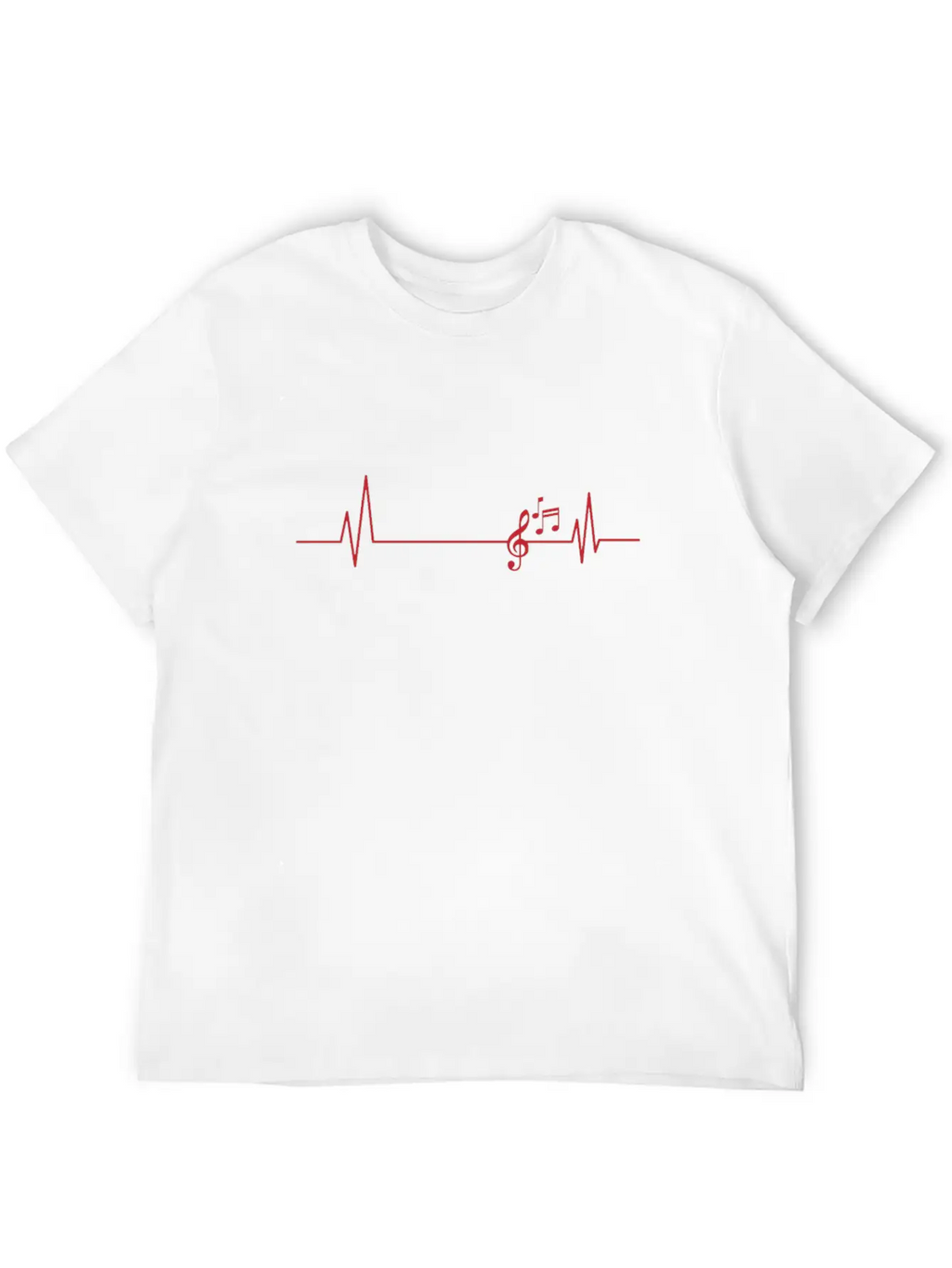 Heartbeat Line With Clef Music Timeless Short Sleeve Tee – Comfy And Minimalist Design