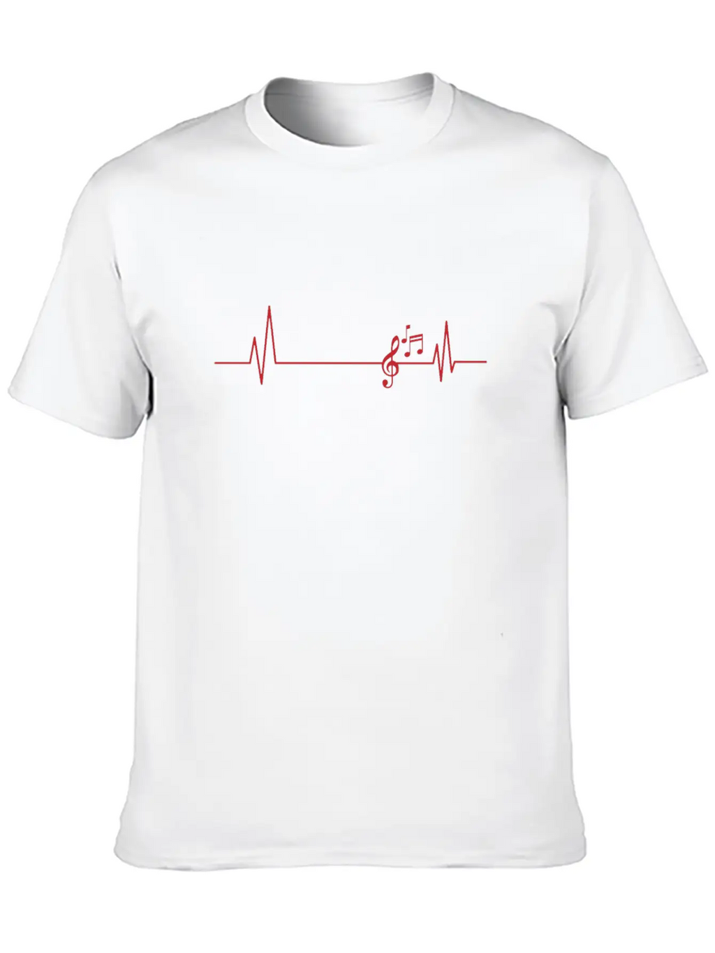 Heartbeat Line With Clef Music Timeless Short Sleeve Tee – Comfy And Minimalist Design