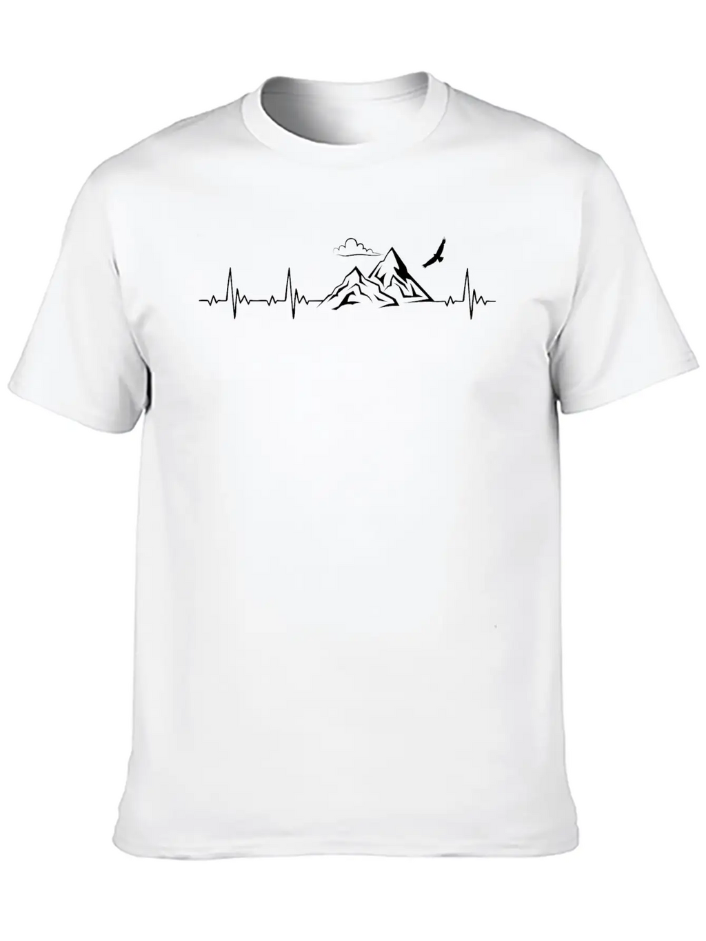 Heartbeat Mountain For Mountain Lovers Breathable Soft Cotton T-Shirt – Timeless Casual Look