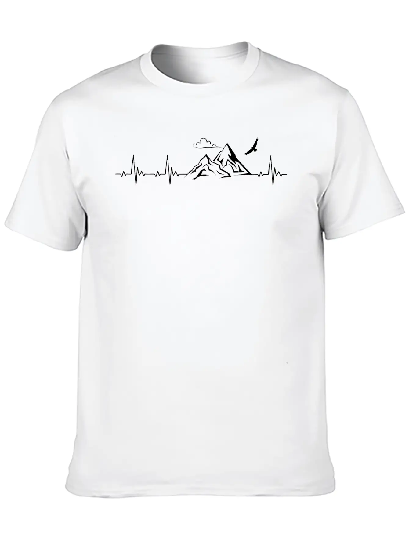Heartbeat Mountain For Mountain Lovers Breathable Soft Cotton T-Shirt – Timeless Casual Look