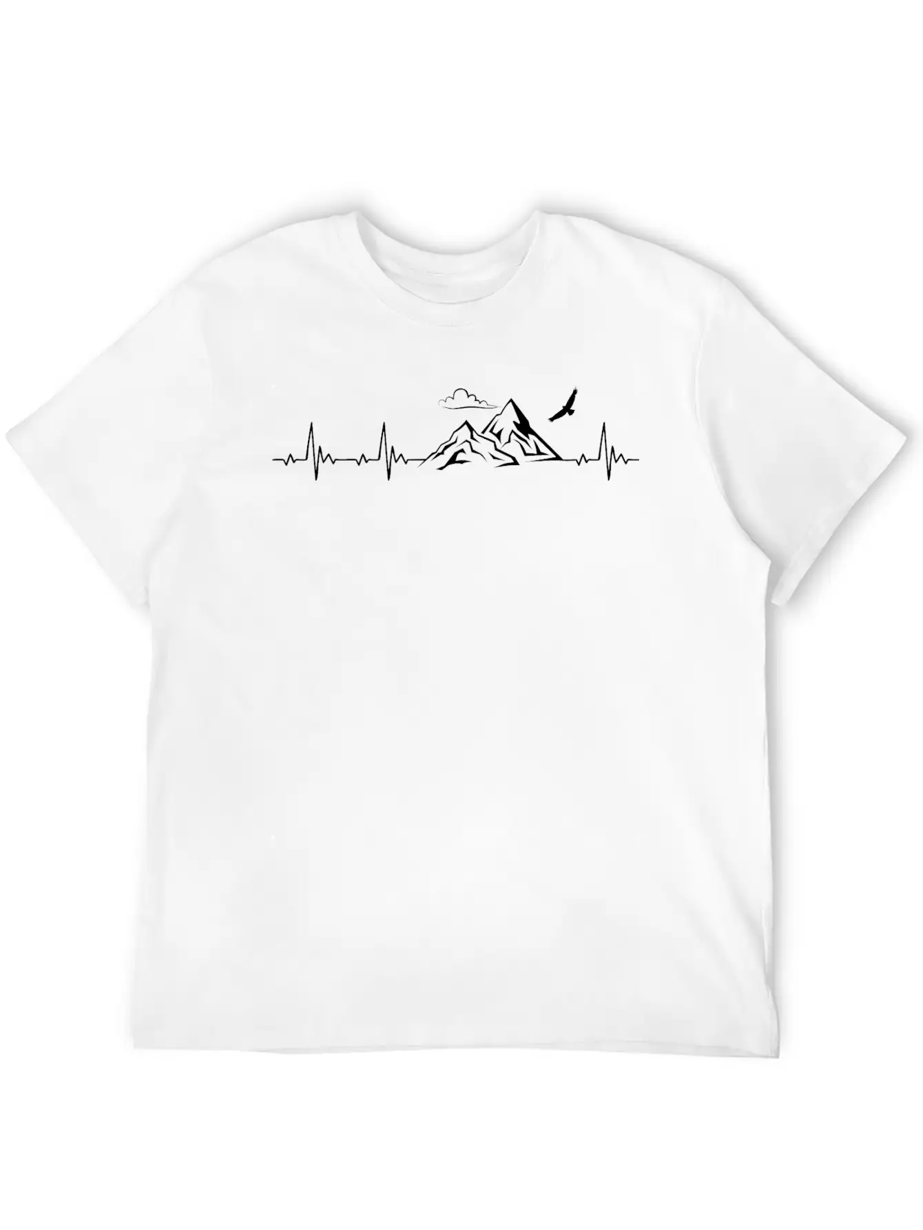 Heartbeat Mountain For Mountain Lovers Breathable Soft Cotton T-Shirt – Timeless Casual Look