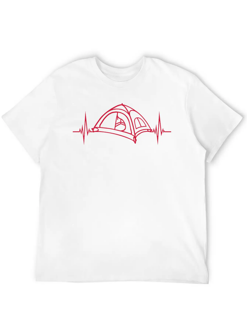 Heartbeat Pulse Camping Tent Basic Graphic T-Shirt – Daily Comfort In Soft Cotton