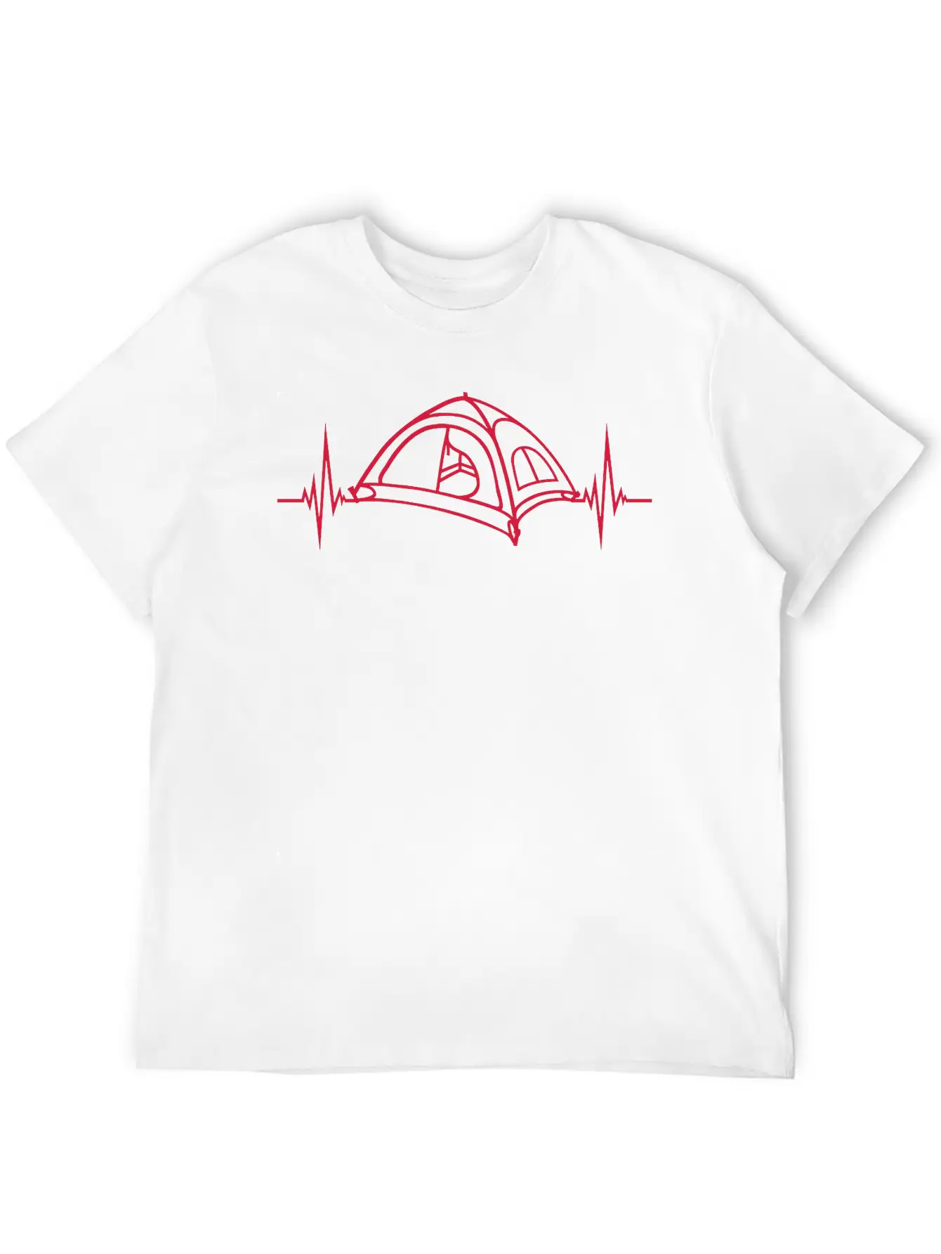 Heartbeat Pulse Camping Tent Basic Graphic T-Shirt – Daily Comfort In Soft Cotton