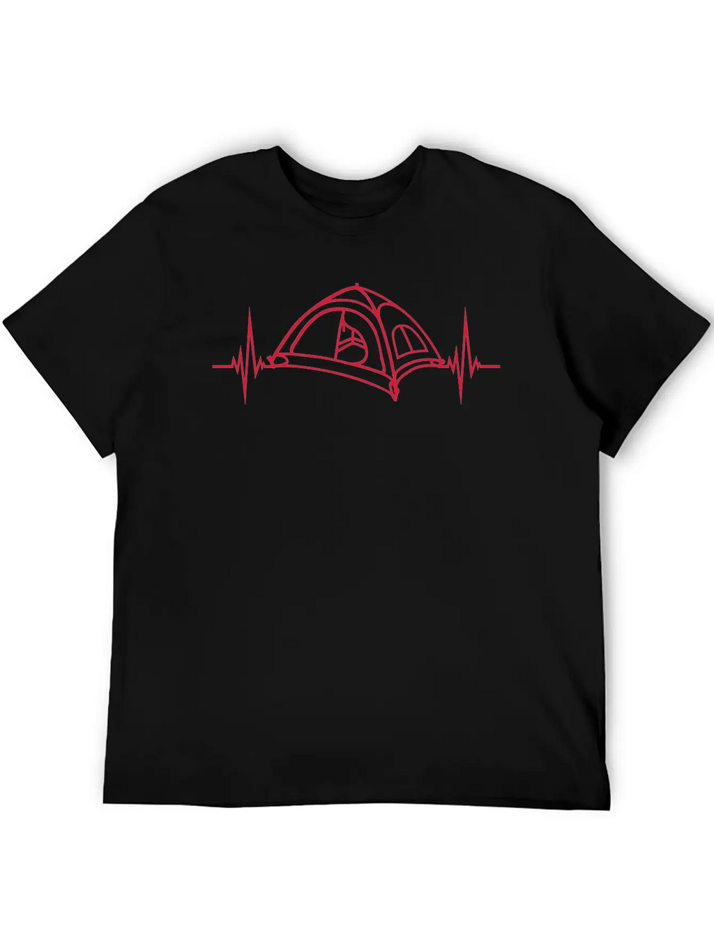 Heartbeat Pulse Camping Tent Basic Graphic T-Shirt – Daily Comfort In Soft Cotton