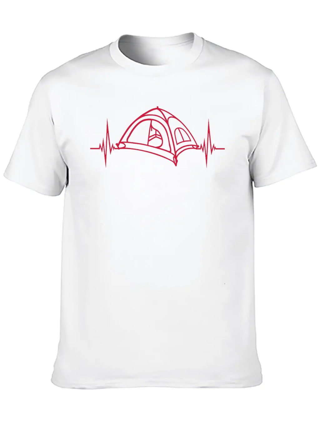 Heartbeat Pulse Camping Tent Basic Graphic T-Shirt – Daily Comfort In Soft Cotton