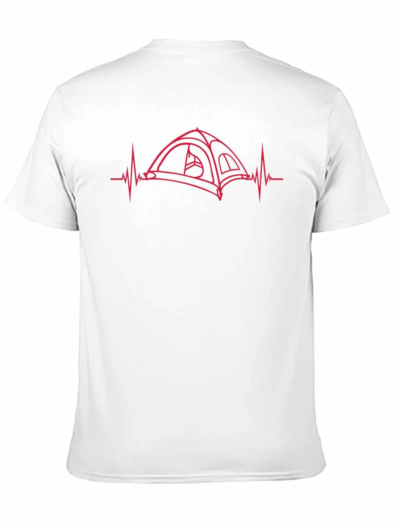 Heartbeat Pulse Camping Tent Basic Graphic T-Shirt – Daily Comfort In Soft Cotton